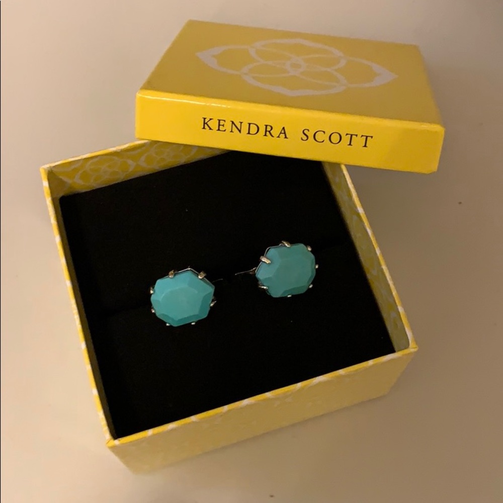 NIB Kendra Scott Turquoise & Silver Cufflinks